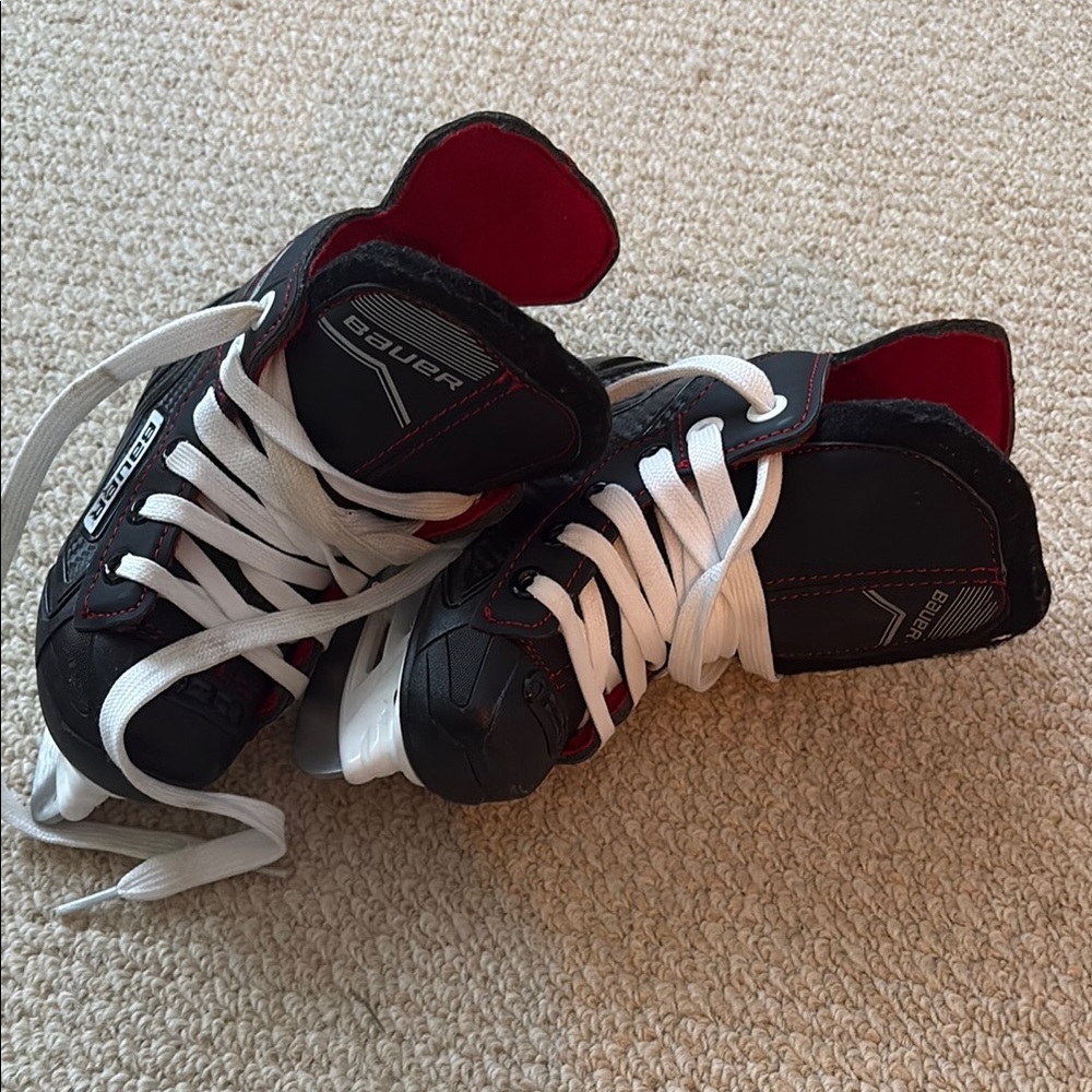 Bauer Black and Red Skates with White Laces